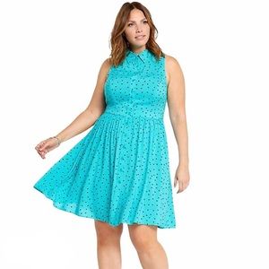 Torrid Blue Shirt Dress with Hearts